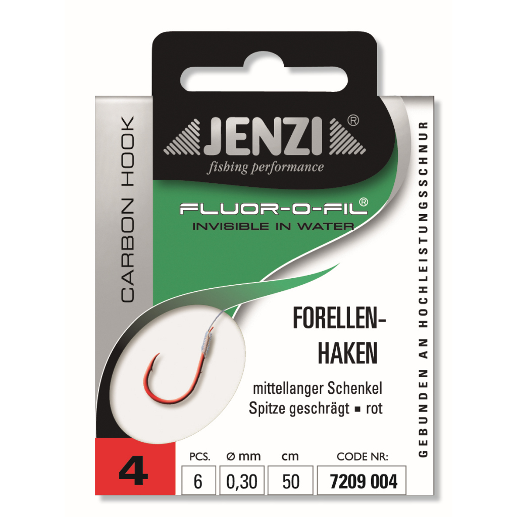 Forellenhaken, Gebunden an Fluor Carbon