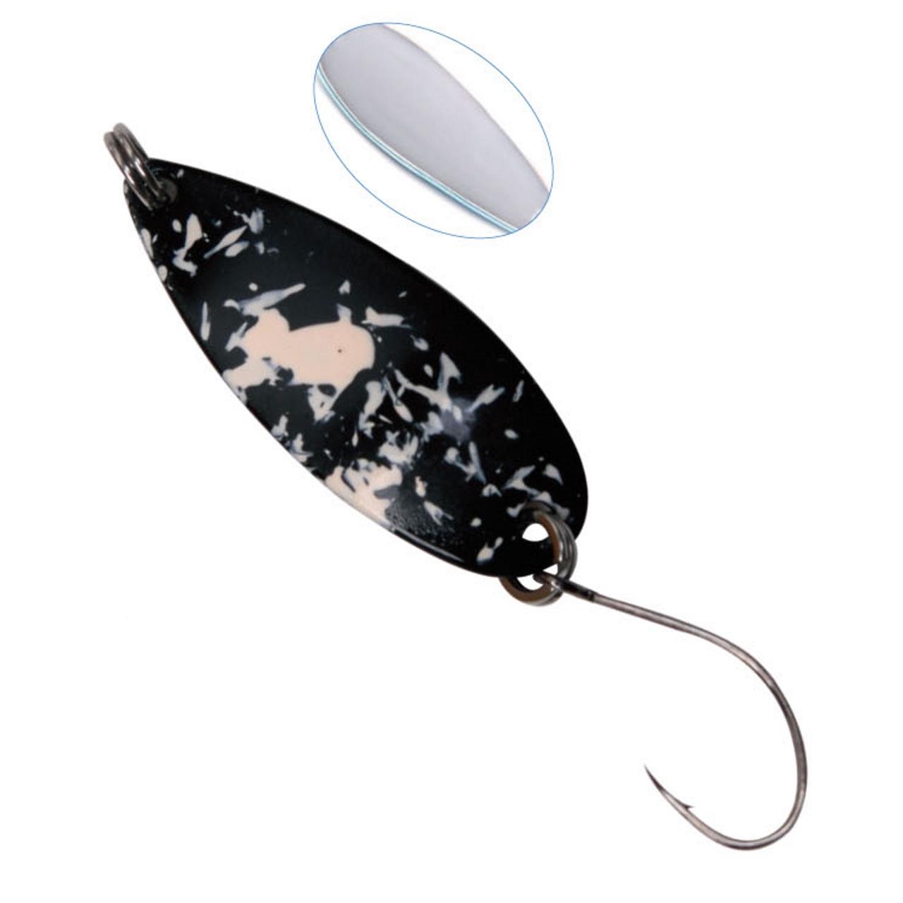 Trout Spoon No.IV Einzelhaken 2,8 cm 1,9g  schwarz-beige/silber