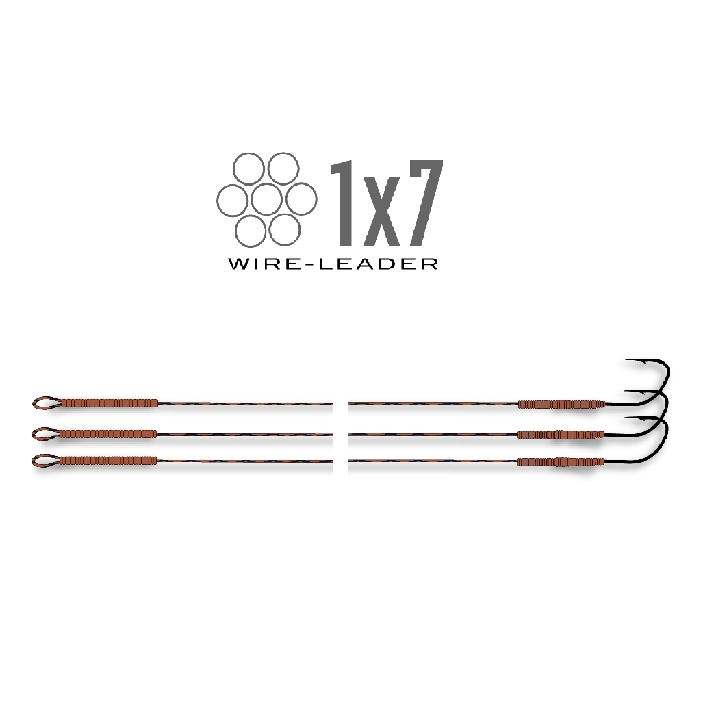 Stahlvorfach mit Einzelhaken (nicht ummantelt) 50 cm