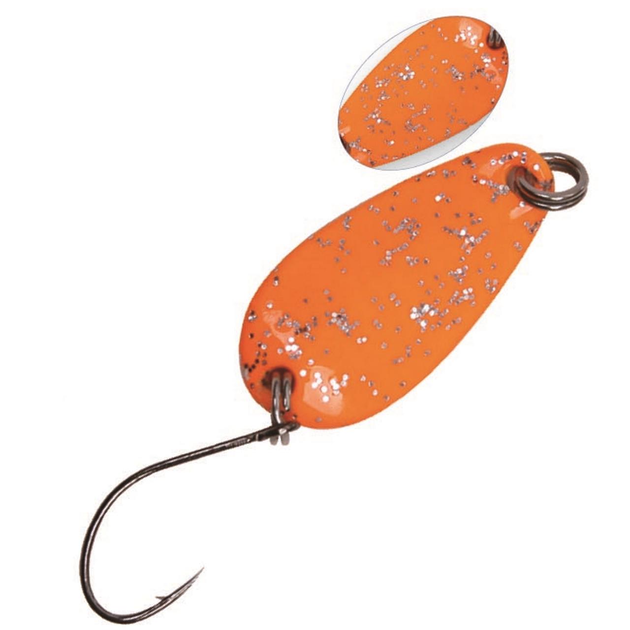 Trout Spoon No.II Einzelhaken 2,3 cm  1,8g orange-glitter