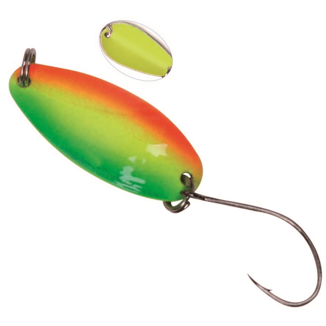 Trout Spoon No.V Einzelhaken 2,8 cm  2,5g rainbow / gelb