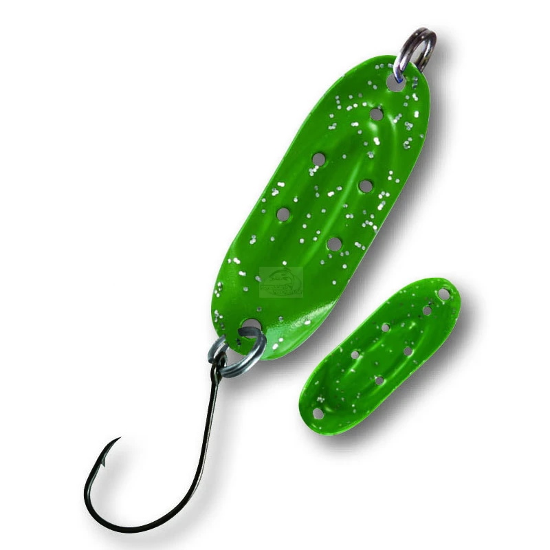 Trout Spoon No.IX Einzelhaken 3,5 cm 2,4g grün-glitter/grün glitter