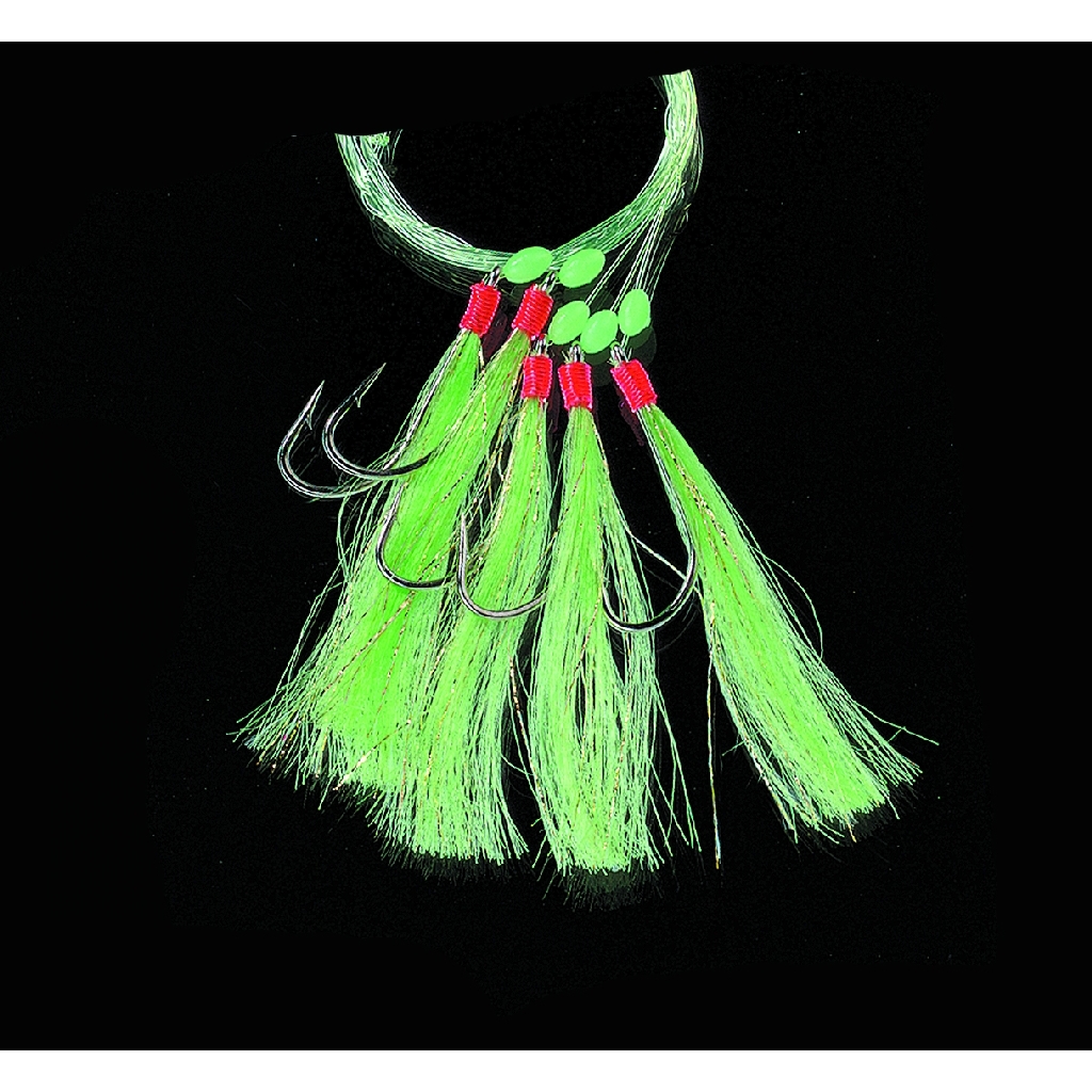 Meeres - Vorfach chartreuse mit Leuchtperlen