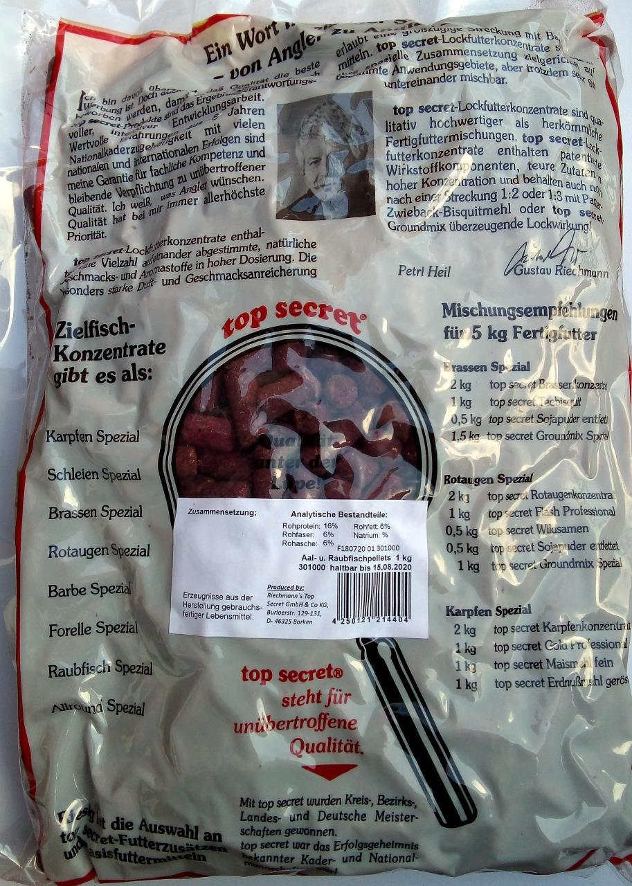 Top-Secret Aal und Raubfischpellets 1 kg