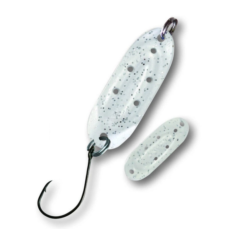 Trout Spoon No.IX Einzelhaken 3,0 cm 2,4g Elfenbein-glitter/Elfenbein